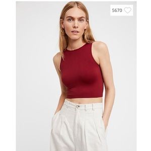 NWOT Free People intimate high neck crop top